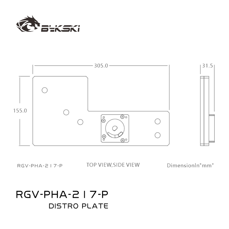 Distro Plate Ddc Pump Combo - Bykski RGV-PHA-217-P Akrilik Dağıtım Plakası /